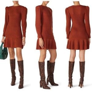 Love, Whit by Whitney Port Rust Sweater Dress size S
